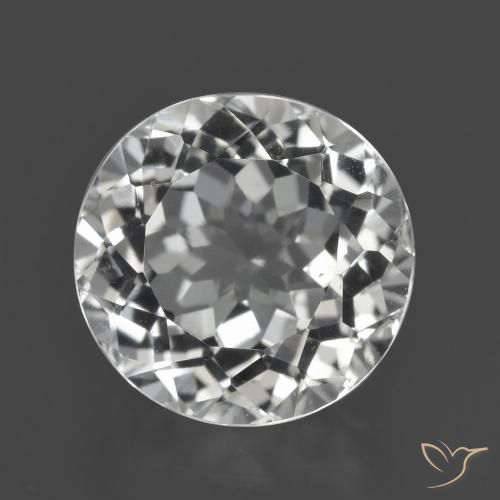 4.81ct Naturale Bianco trasparente Topazio, Rotondo, VVS-VS