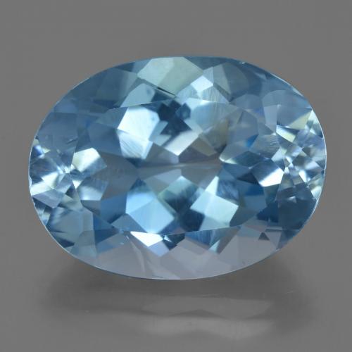 Topazio naturale blu da 21,00 ct, taglio ovale, VVS-VS