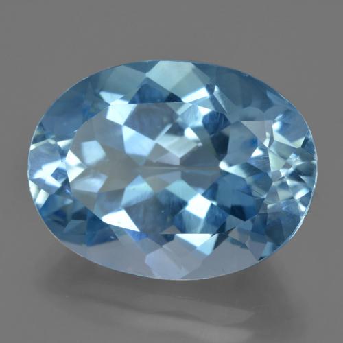 Topazio naturale blu da 21,00 ct, taglio ovale, VVS-VS