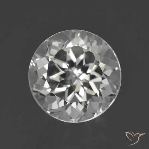 4.34ct Naturale Bianco trasparente Topazio, Rotondo, VVS