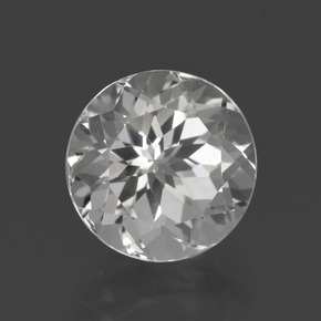 Topazio naturale bianco da 4,76 ct, taglio rotondo, VVS