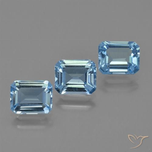 Gemme di Topazio Blu svizzero naturale da 3.79 ct, Ottagonale / Taglio smeraldo, VS