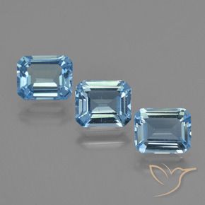 Gemme di Topazio Blu svizzero naturale da 3.79 ct, Ottagonale / Taglio smeraldo, VS