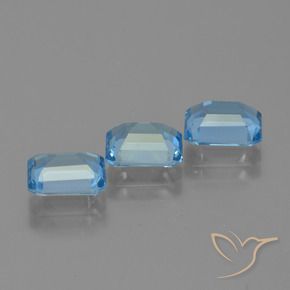 Gemme di Topazio Blu svizzero naturale da 3.79 ct, Ottagonale / Taglio smeraldo, VS