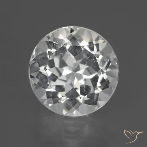 3.66ct Naturale Bianco trasparente Topazio, Rotondo, VVS-VS