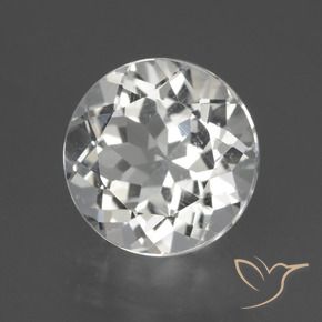Topazio Bianco trasparente naturale da 3.66 ct, Rotondo, VVS-VS