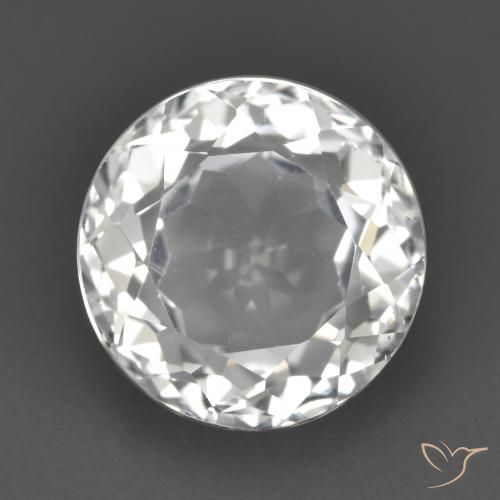 3.57ct Naturale Bianco trasparente Topazio, Rotondo, VVS