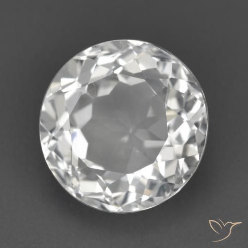 Topazio Bianco trasparente naturale da 3.57 ct, Rotondo, VVS