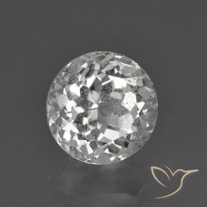 Topazio Bianco caldo naturale da 3.49 ct, Rotondo, VS-SI