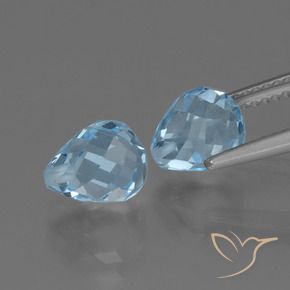 Gemme di Topazio Celeste naturale da 4.96 ct, Taglio briolette, VVS-VS