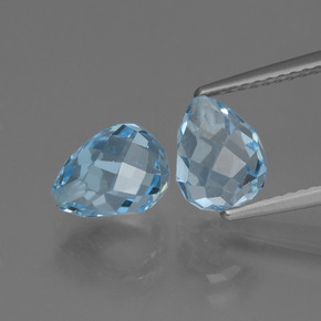 Topazio naturale blu da 5,26 ct, briolette, VVS-VS