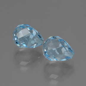 Topazio naturale blu da 5,26 ct, briolette, VVS-VS