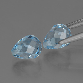 Topazio naturale blu da 5,26 ct, briolette, VVS-VS