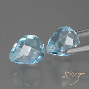Gemme di Topazio Celeste naturale da 5.29 ct, Taglio briolette, VVS-VS