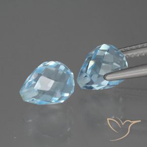 Gemme di Topazio Blu svizzero naturale da 5.07 ct, Taglio briolette, VVS-VS