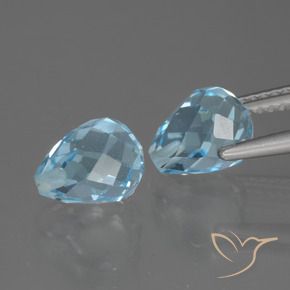 Gemme di Topazio Blu svizzero naturale da 5.00 ct, Taglio briolette, VVS-VS