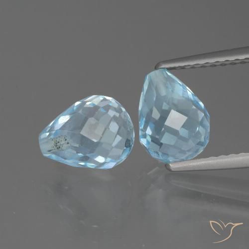 5.12ctw Naturale Celeste Topazio, Taglio briolette, VVS-VS