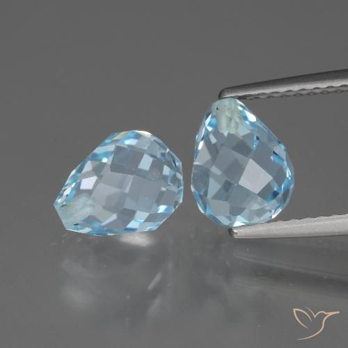 5.41ctw Naturale Celeste Topazio, Taglio briolette, VVS-VS