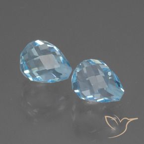 Gemme di Topazio Celeste naturale da 5.27 ct, Taglio briolette, VS