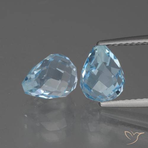 5.25ctw Naturale Celeste Topazio, Taglio briolette, VVS-VS