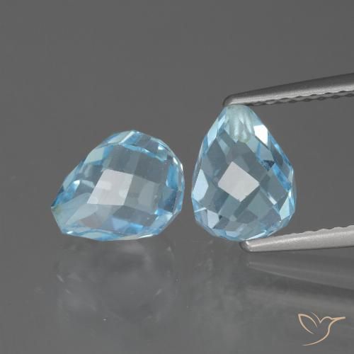 5.10ctw Naturale Celeste Topazio, Taglio briolette, VVS-VS