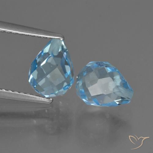 4.93ctw Naturale Blu svizzero Topazio, Taglio briolette, VVS-VS