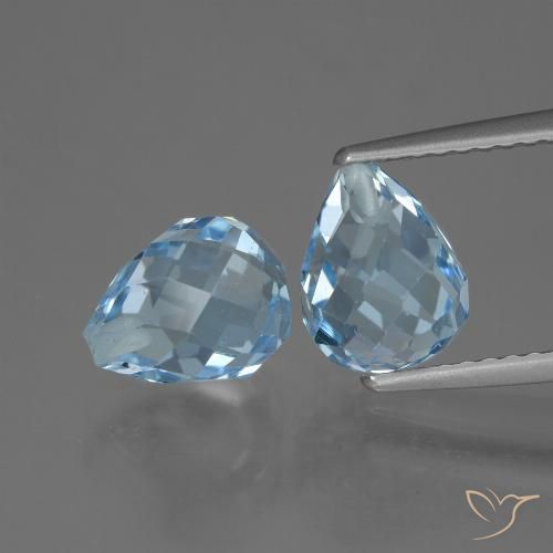 5.15ctw Naturale Celeste Topazio, Taglio briolette, VVS-VS
