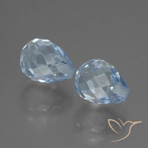 Gemme di Topazio Celeste naturale da 5.26 ct, Taglio briolette, VS