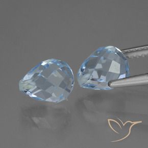 Gemme di Topazio Celeste naturale da 5.17 ct, Taglio briolette, VVS-VS