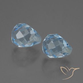 Gemme di Topazio Celeste naturale da 4.99 ct, Taglio briolette, VVS-VS
