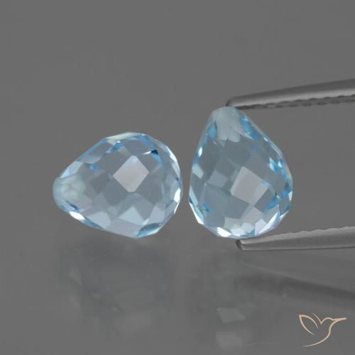 5.02ctw Naturale Celeste Topazio, Taglio briolette, VVS-VS