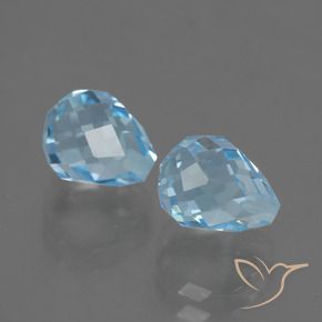Gemme di Topazio Celeste naturale da 5.02 ct, Taglio briolette, VVS-VS