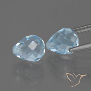 Gemme di Topazio Celeste naturale da 5.02 ct, Taglio briolette, VVS-VS