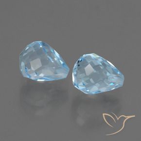 Gemme di Topazio Celeste naturale da 5.00 ct, Taglio briolette, VS