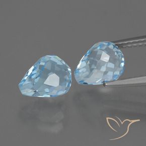 Gemme di Topazio Celeste naturale da 5.00 ct, Taglio briolette, VS