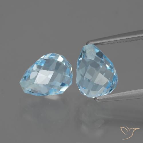5.15ctw Naturale Celeste Topazio, Taglio briolette, VVS-VS