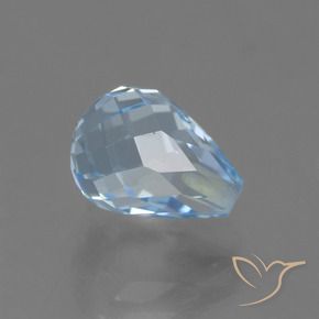 Topazio Celeste naturale da 2.46 ct, Taglio briolette, VS