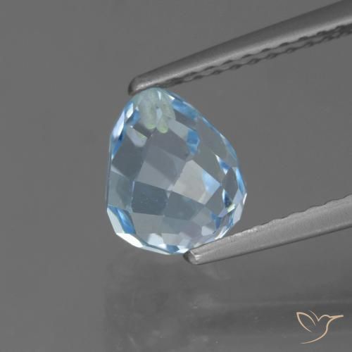 2.32ct Naturale Celeste Topazio, Taglio briolette, VS