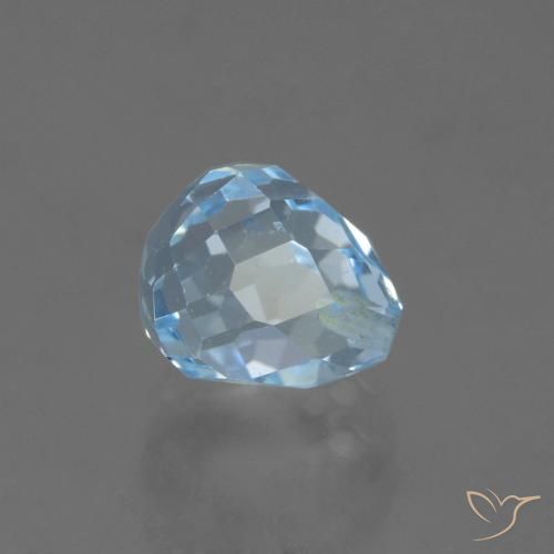 Topazio Celeste naturale da 2.32 ct, Taglio briolette, VS