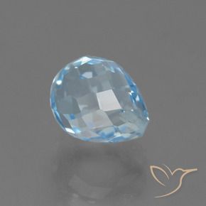 Topazio Celeste naturale da 2.46 ct, Taglio briolette, VS