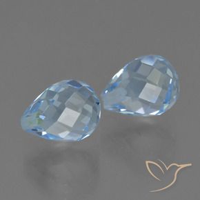 Gemme di Topazio Celeste naturale da 5.08 ct, Taglio briolette, VVS-VS