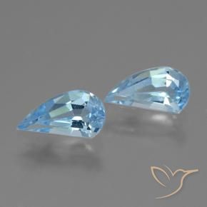 Gemme di Topazio Celeste naturale da 2.68 ct, Taglio a fantasia, VVS-VS