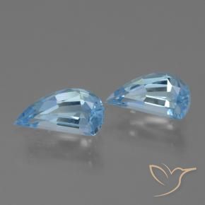 Gemme di Topazio Celeste naturale da 2.68 ct, Taglio a fantasia, VVS-VS