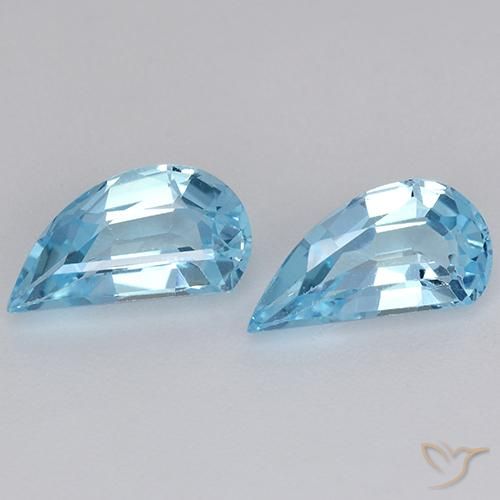 Gemme di Topazio Celeste naturale da 2.84 ct, Taglio a fantasia, VVS-VS