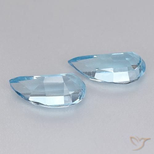 Gemme di Topazio Celeste naturale da 2.84 ct, Taglio a fantasia, VVS-VS