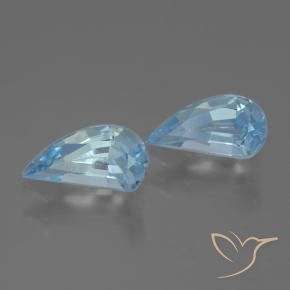 Gemme di Topazio Celeste naturale da 2.85 ct, Taglio a fantasia, VVS-VS
