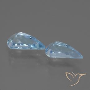 Gemme di Topazio Celeste naturale da 2.85 ct, Taglio a fantasia, VVS-VS