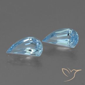 Gemme di Topazio Celeste naturale da 2.52 ct, Taglio a fantasia, VVS-VS