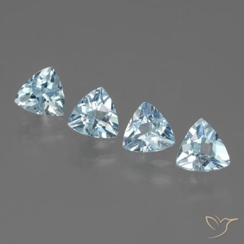 Topazio naturale blu da 2,04 ct, trillion, VS