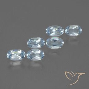 Gemme di Topazio Celeste naturale da 1.68 ct, Ovale, VVS-VS